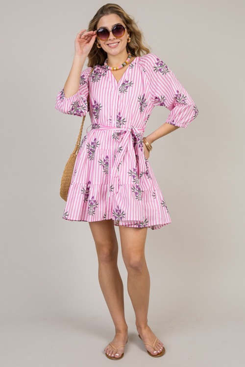 Block Print Stripe Dress, Pink - 0124-89p.jpg