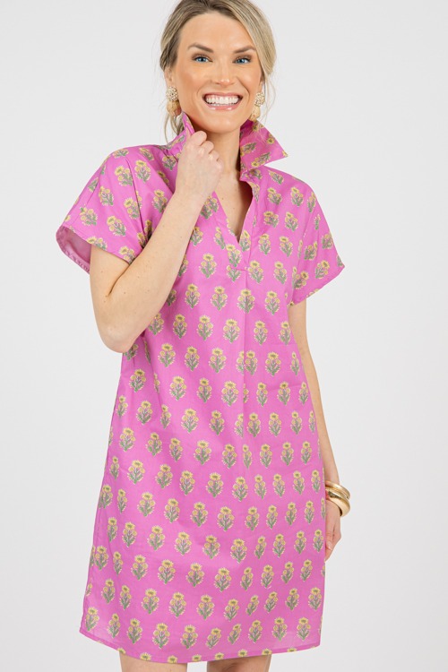 Block Print Collared Dress, Purple - 0206-44.jpg