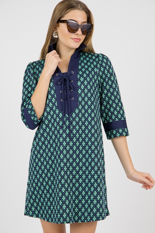 Clover Lace Up Dress, Green - 0206-87p.jpg