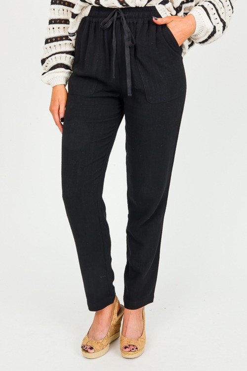 Lola Linen Pants, Black