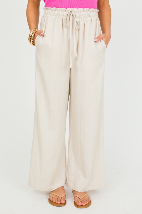 Mona Linen Pants, Stone