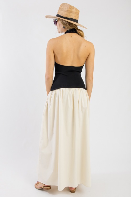 Mix Media Halter Maxi,Blk/Beige - 0306-45.jpg