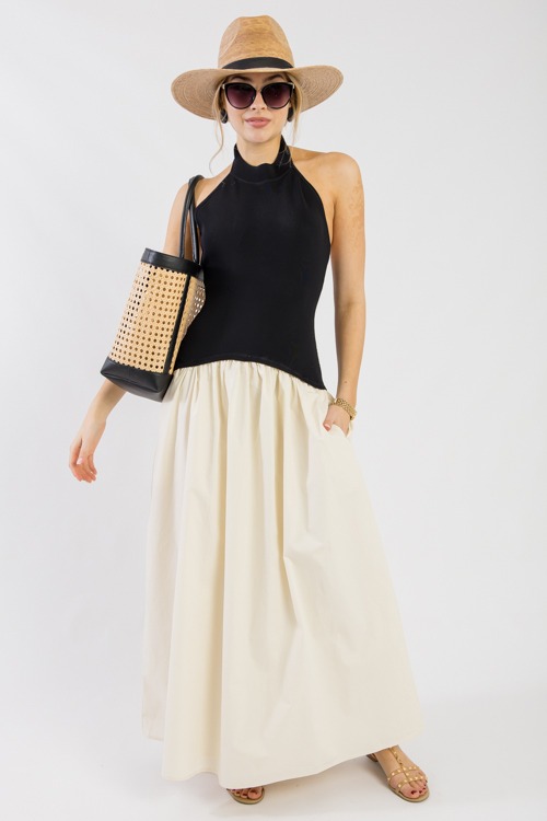 Mix Media Halter Maxi,Blk/Beige - 0306-48.jpg