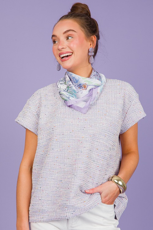 Tweed Stretch Top, Lavender