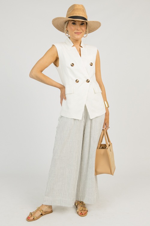 Linen Striped Pants,Ivory/Black - 0311-69p.jpg