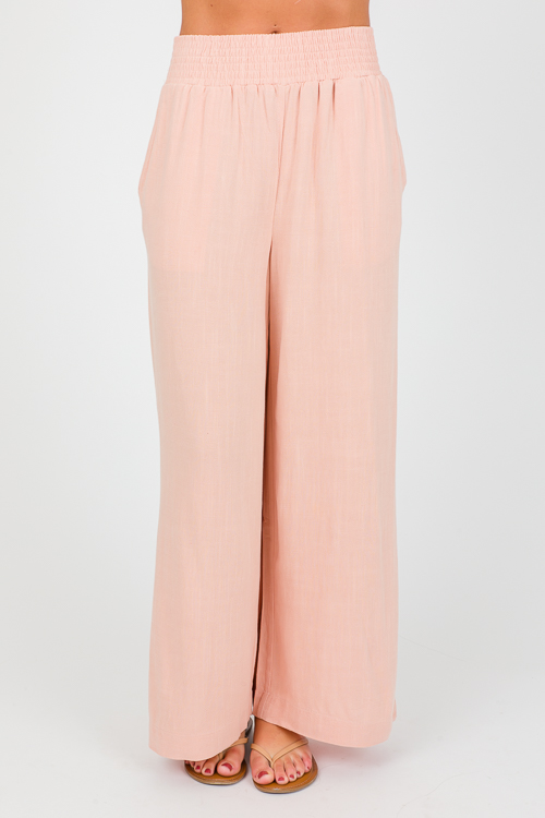 Summer Linen Pants, Tropical Peach - New Arrivals - The Blue Door Boutique