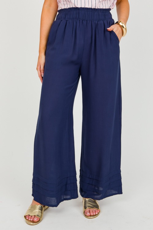 Cleo Pull-On Pants, Navy