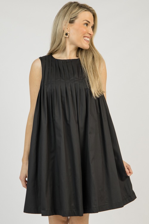 Pippa Pleated Dress, Black - 0318-129p.jpg