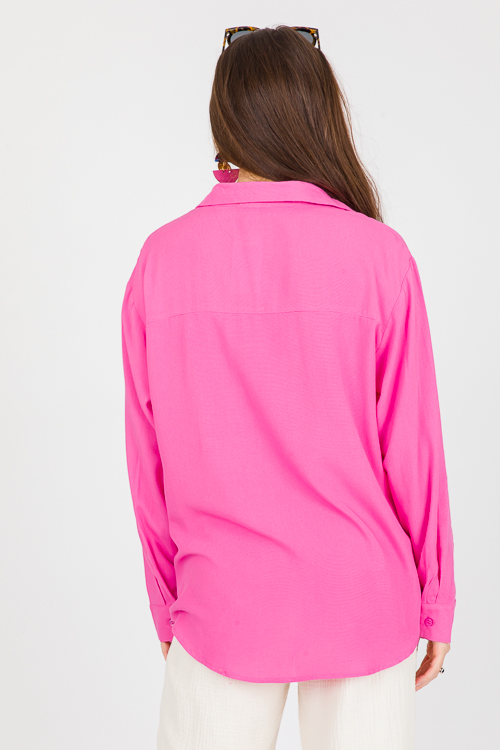 Corley Button Down, Hot Pink