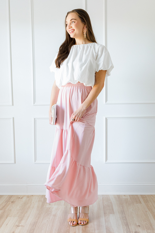 Lorna Maxi Skirt, Dusty Pink - SALE - The Blue Door Boutique