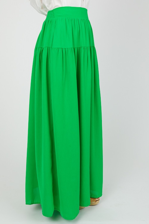 Side Pocket Maxi Skirt, Green