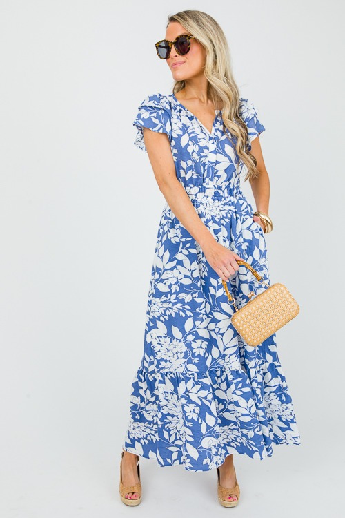 Cynthia Floral Maxi, Blue - New Arrivals - The Blue Door Boutique