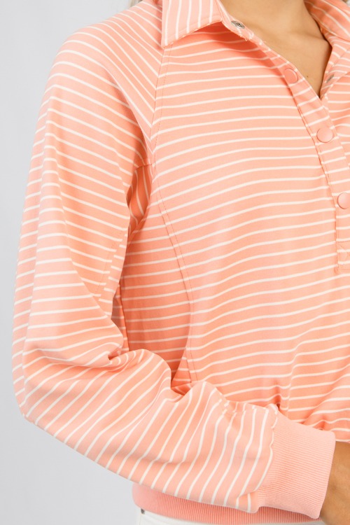 Banded Snap Top, Peach/Cream - 0403-16h.jpg