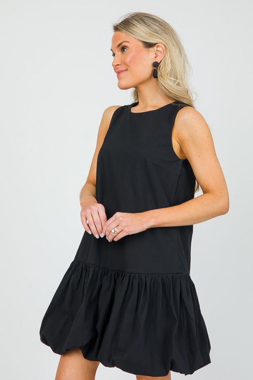 Bubble Hem Dress, Black - New Arrivals - The Blue Door Boutique