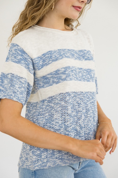 Colorblock SS Sweater, Oatmeal/Blue - 0404-104h.jpg