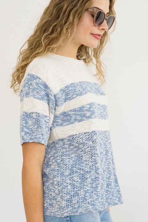 Colorblock SS Sweater, Oatmeal/Blue - 0404-110.jpg