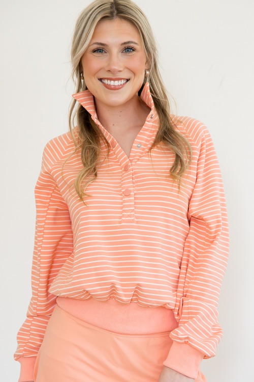 Banded Snap Top, Peach/Cream - 0404-1p.jpg