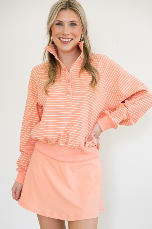 Banded Snap Top, Peach/Cream - 0404-4.jpg