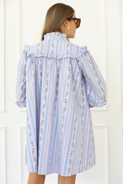 French Floral Vine Dress, Periwinkle - 0416-2h.jpg