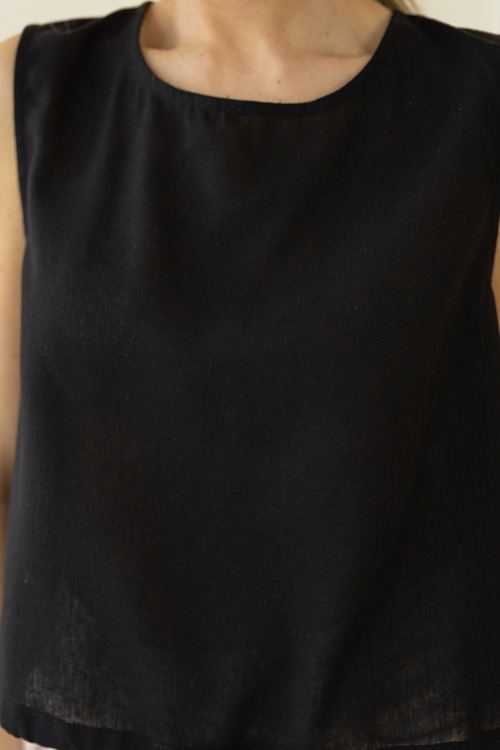 Draw Hem Linen Tank, Black - 0417-187.jpg