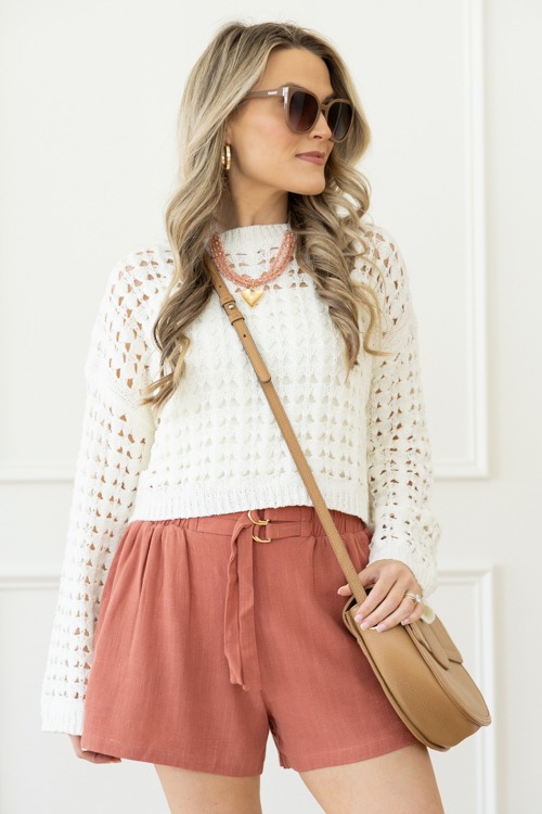 Gold Buckle Linen Shorts, Desert Rose - 0417-36p.jpg