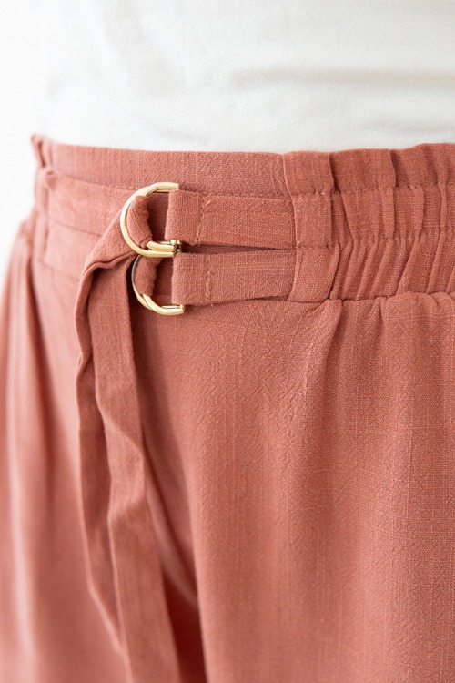 Gold Buckle Linen Shorts, Desert Rose - 0417-46.jpg