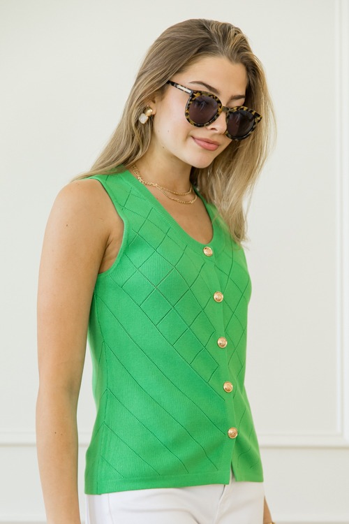 Pointelle Sweater Vest, Green - 0418-133p.jpg