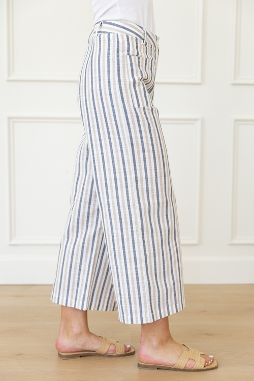 Striped Linen Pocket Pants, Tan - 0421-213.jpg