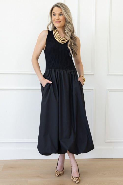 Mix Media Bubble Dress, Black - 0421-219.jpg