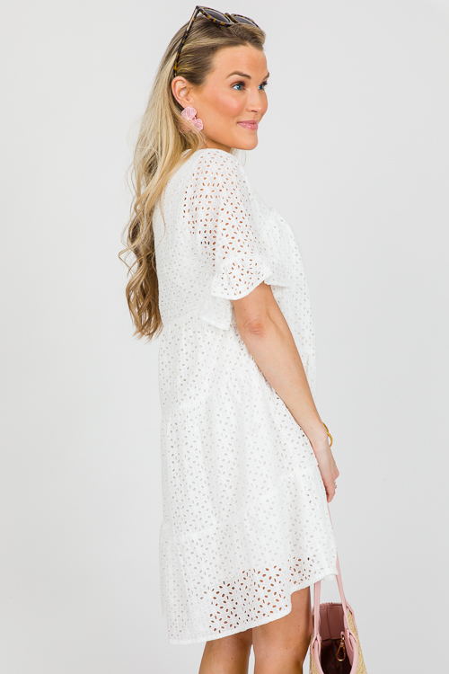 Sonya Eyelet Dress, White