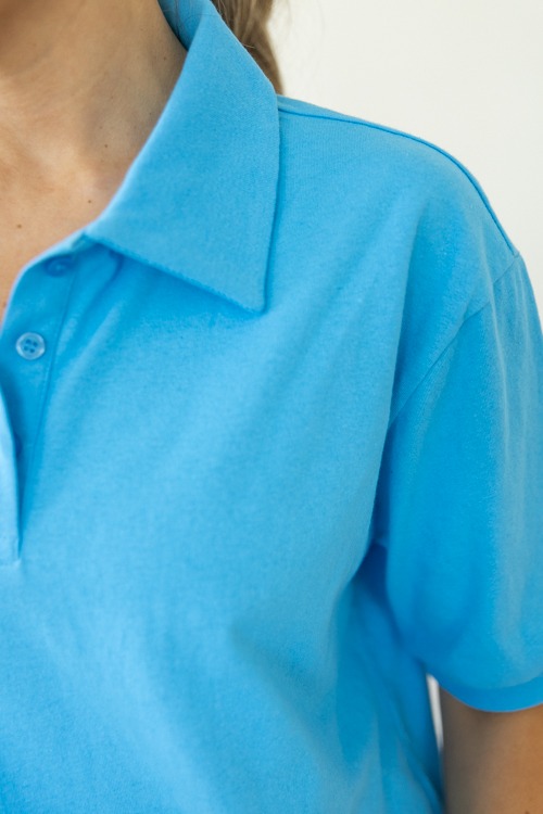 Relaxed Polo Top, Aqua Blue - 0424-108.jpg