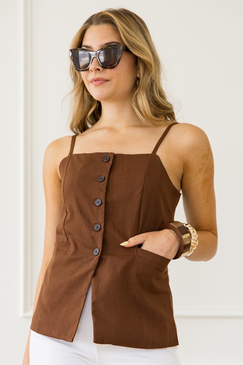 Button Up Vest Tank, Chocolate - 0430-50.jpg