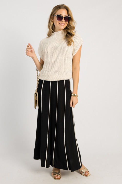 Two-Tone Maxi Skirt, Black - 0505-123h.jpg