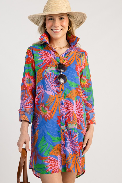 Floral Shirt Dress, Blue Pink - 0507-115.jpg