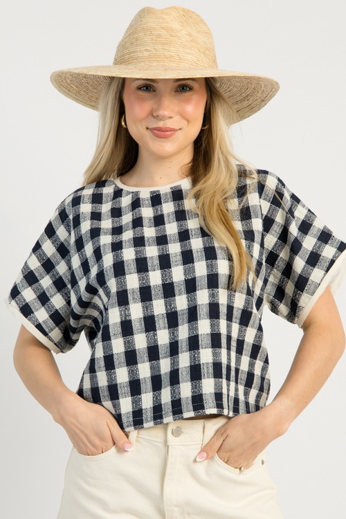 Gingham Tweed Top, Navy - 0508-142.jpg