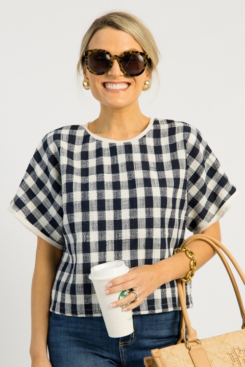 Gingham Tweed Top, Navy - 0508-144.jpg