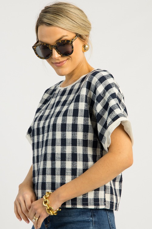 Gingham Tweed Top, Navy - 0508-145.jpg