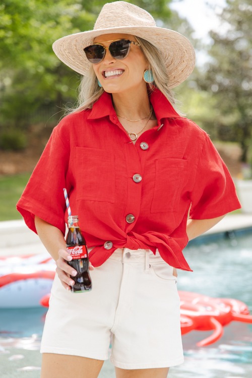 Short Sleeve Linen Shirt, Red - 0509-112-Edit.jpg