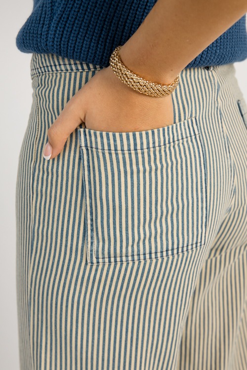 Striped Wide Leg Pants, Blue - 0513-103h.jpg