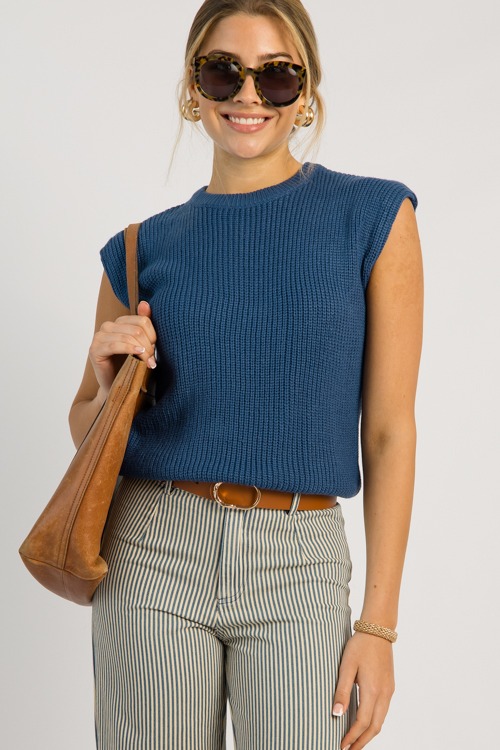 Striped Wide Leg Pants, Blue - 0513-95p.jpg