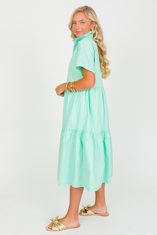 Mint Shirt Dress Midi New Arrivals The Blue Door Boutique