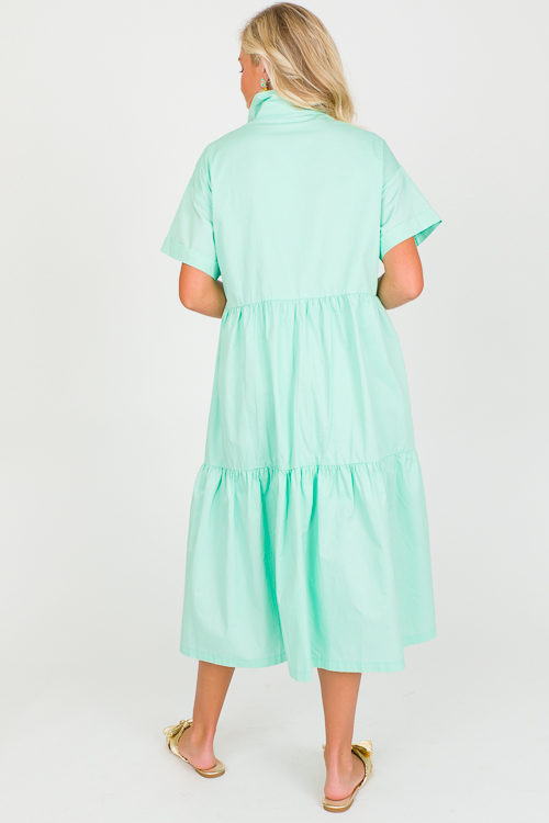 Mint Shirt Dress Midi New Arrivals The Blue Door Boutique