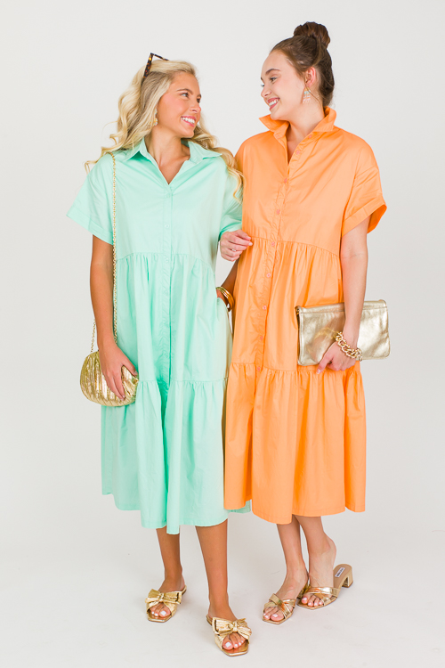 Mint Shirt Dress Midi New Arrivals The Blue Door Boutique