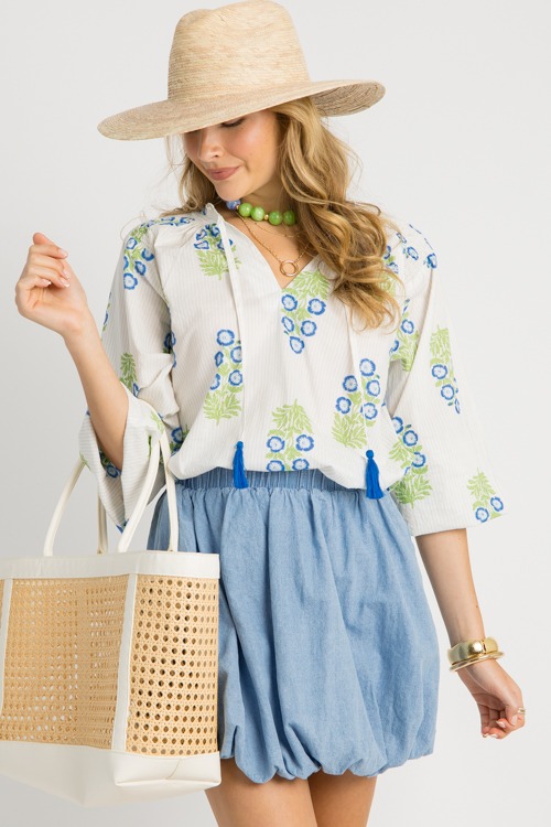 Chambray Bubble Hem Skirt, Lt B - 0530-140.jpg