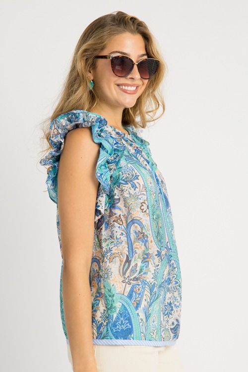 Floral Paisley Ruffle Top, Blue - 0530-38.jpg
