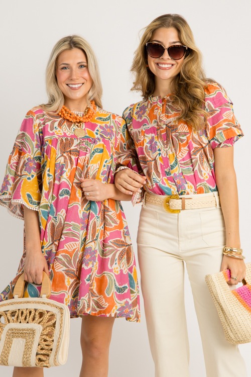 Floral Tie Back Dress, Crm Mult - 0530-54h.jpg