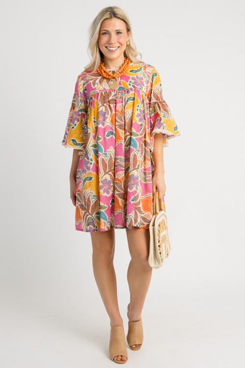 Floral Tie Back Dress, Crm Mult - 0530-55.jpg