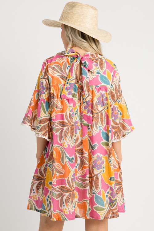 Floral Tie Back Dress, Crm Mult - 0530-60.jpg