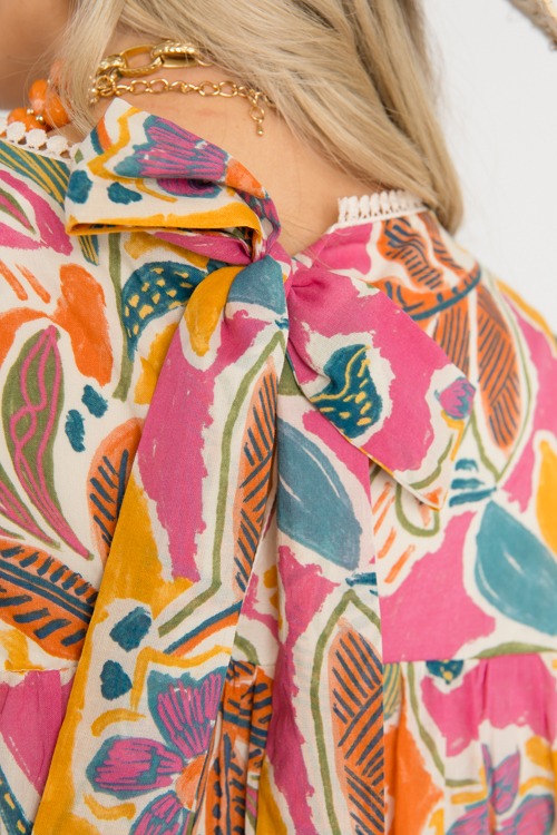 Floral Tie Back Dress, Crm Mult - 0530-61.jpg