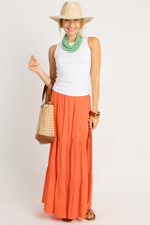 Tiered Slit Maxi Skirt, Orange - 0602-146.jpg